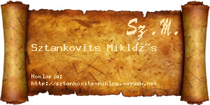 Sztankovits Miklós névjegykártya